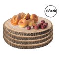 Vintiquewise Home Decor Natural Wooden Bark Slice Tray Large Rustic Table Charger Centerpiece 10”, PK 4 QI004158-10.4